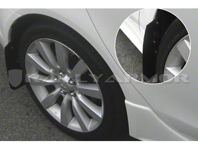 Rally Armor 07-17 Mitsubishi Lancer Basic Black Mud Flap w/ - MF8-BAS-BLK