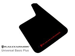Rally Armor Universal Basic Plus Black Mud Flaps with Red Logo; Front and Rear (Universal; Some Adaptation May Be Required)