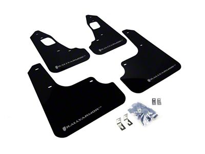 Rally Armor 08-17 Mitsubishi EVO X Black UR Mud Flap - MF10-UR-BLK/SIL