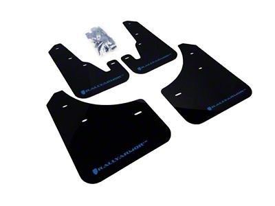 Rally Armor 04-09 Mazda3/Speed3 Black UR Mud Flap w/ Blue - MF9-UR-BLK/BL