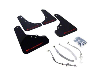 Rally Armor 12-18 Fiat 500 Black UR Mud Flap w/Red - MF25-UR-BLK/RD