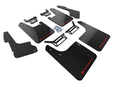 Rally Armor 12-24 Toyota 4Runner Black UR Mud Flap w/Red - MF48-UR-BLK/RD