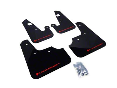 Rally Armor 07-17 Mitsubishi Lancer Black UR Mud Flap w/ - MF8-UR-BLK/RD