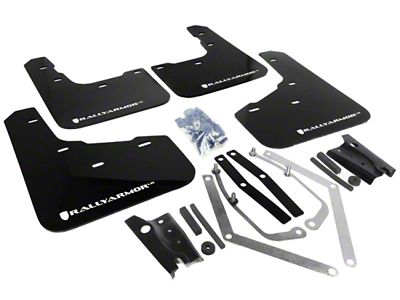 Rally Armor 13-19 Ford Fiesta ST Black UR Mud Flap - MF29-UR-BLK/WH
