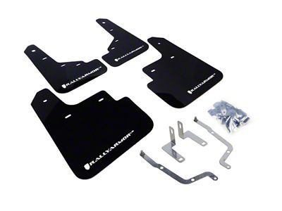 Rally Armor 14-18 Mazda3 Black UR Mud Flap w/White Logo - MF31-UR-BLK/WH
