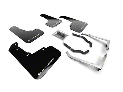 Rally Armor 18-23 Subaru Crosstrek Black UR Mud Flap w/White - MF46-LTUR-BLK/WH