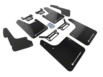 Rally Armor 12-24 Toyota 4Runner Black UR Mud Flap w/White - MF48-UR-BLK/WH