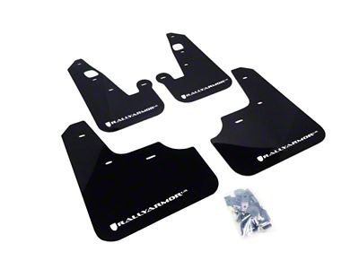 Rally Armor 07-17 Mitsubishi Lancer Black UR Mud Flap w/ - MF8-UR-BLK/WH
