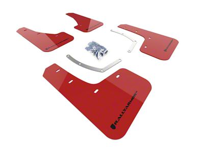 Rally Armor 18-24 Subaru Ascent Red UR Mud Flap w/Black - MF49-UR-RD/BLK