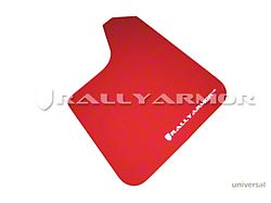 Rally Armor Universal UR Red Mud Flaps with White Logo; Front and Rear (Universal; Some Adaptation May Be Required)