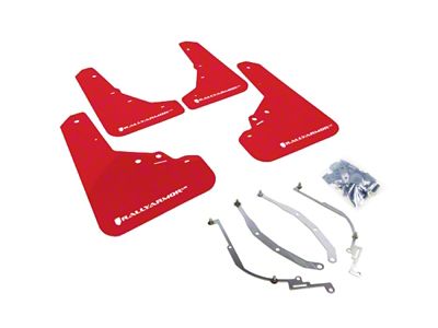 Rally Armor 12-18 Fiat 500 Red Mud Flap w/White Logo - MF25-UR-RD/WH