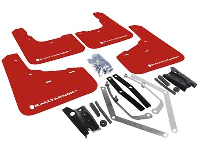 Rally Armor 13-19 Ford Fiesta ST Red UR Mud Flap - MF29-UR-RD/WH