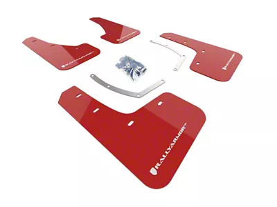 Rally Armor 18-24 Subaru Ascent Red UR Mud Flap w/White - MF49-UR-RD/WH
