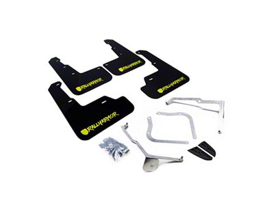 Rally Armor 15-21 Subaru WRX/STI Black Mud Flap Green Altered - MF32-UR-BLK/CGN-X