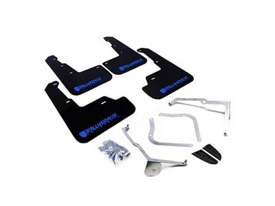 Rally Armor 15-21 Subaru WRX/STI Black Mud Flap Blue Altered - MF32-UR-BLK/BL-X