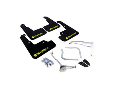 Rally Armor 15-21 Subaru WRX/STI Black Mud Flap Green Altered - MF32-UR-BLK/CGN-X