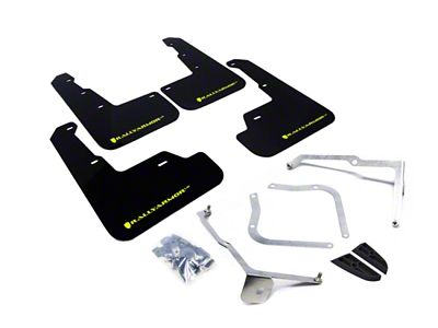 Rally Armor 15-21 Subaru WRX/STI Black UR Mud Flap w/Green - MF32-UR-BLK/CGN