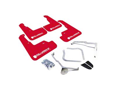 Rally Armor 15-21 Subaru WRX/STI Red Mud Flap White Altered - MF32-UR-RD/WH-X