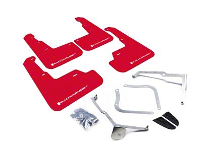 Rally Armor 15-21 Subaru WRX/STI Red UR Mud Flap w/White - MF32-UR-RD/WH