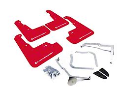 Rally Armor UR Mud Flaps with White Logo; Front and Rear (15-21 WRX)