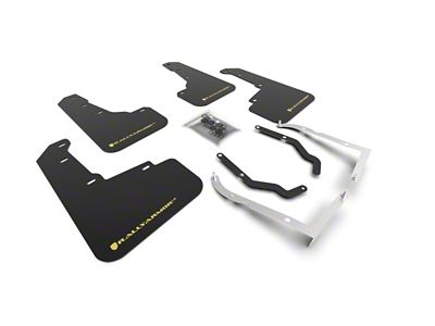 Rally Armor 18-23 Subaru Crosstrek Black UR Mud Flap w/Yellow - MF46-LTUR-BLK/PYP