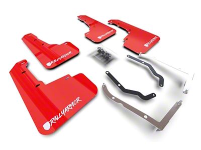 Rally Armor 18-23 Subaru Crosstrek Red UR Mud Flaps - MF46-LTUR-RD/WH-X