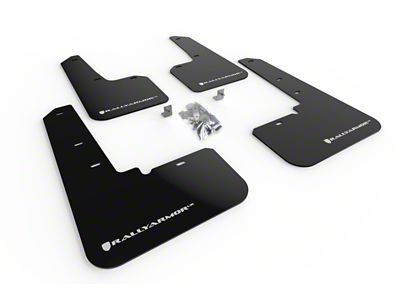 Rally Armor 20-25 Subaru Outback Black UR Mud Flap w/White - MF66-UR-BLK/WH