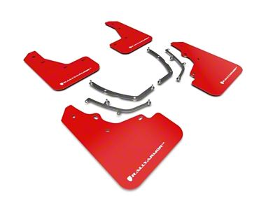 Rally Armor 19-24 Mazda3 Hatchback Red UR Mud Flap w/White - MF61-UR-RD/WH