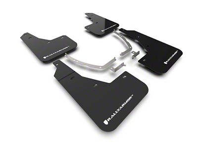 Rally Armor 22-24 Hyundai Ioniq 5 Black Mud Flap w/White - MF87-UR-BLK-WH