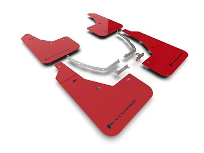 Rally Armor 22-24 Hyundai Ioniq 5 Red Mud Flap w/Black - MF87-UR-RD-BLK