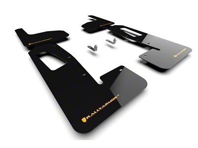 Rally Armor 22-24 Rivian R1T Black UR Mud Flap w/Tangerine - MF18-UR-BLK/TS