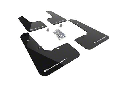 Rally Armor 22-25 Subaru Outback Wilderness Black Mud Flap White - MF76-UR-BLK/WH