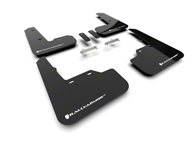 Rally Armor 22-24 Subaru WRX Black UR Mud Flap w/White - MF92-UR-BLK/WH