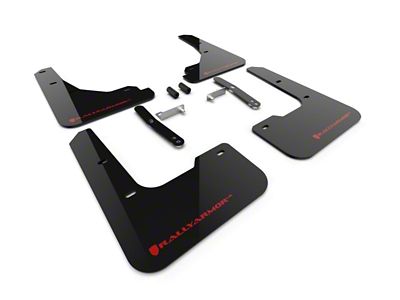 Rally Armor 2024 Hyundai Elantra Black Mud Flap Red Logo - MF119-UR-BLK-RD