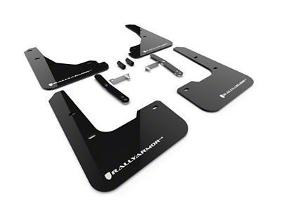 Rally Armor 2024 Hyundai Elantra Black Mud Flap White Logo - MF119-UR-BLK-WH