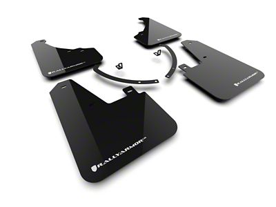 Rally Armor 24-25 Hyundai Santa Fe Black Mud Flap w/White - MF118-UR-BLK-WH