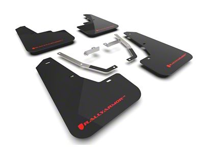 Rally Armor 2024 Subaru Crosstrek Black UR Mud Flap Red - MF106-UR-BLK-RD