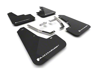 Rally Armor 2024 Subaru Crosstrek Black UR Mud Flap White - MF106-UR-BLK-WH