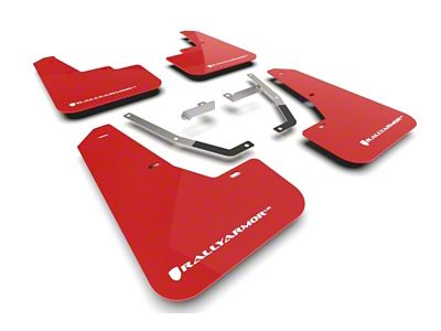 Rally Armor 2024 Subaru Crosstrek Red UR Mud Flap White - MF106-UR-RD-WH