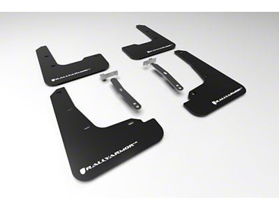 Rally Armor 21-23 Hyundai Elantra Black UR Mud Flap w/White - MF69-UR-BLK-WH