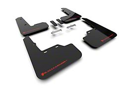 Rally Armor Black Mud Flaps with Red Logo; Front and Rear (22-25 WRX)