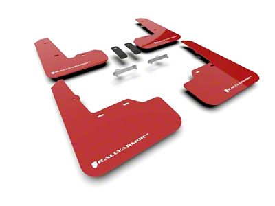 Rally Armor 22-24 Subaru WRX Red UR Mud Flap w/White - MF92-UR-RD/WH