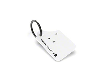 Rally Armor Mini UR Mud Flap Keychain; White