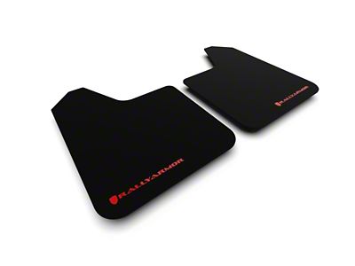 Rally Armor Universal Basic Mud Flap w/ Red Logo - MF12-BAS-RD-LRT