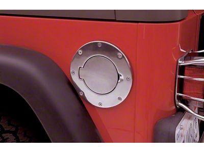 Rampage 2007-2018 Jeep Wrangler JK Billet Style Gas Cover - Polished - 75001