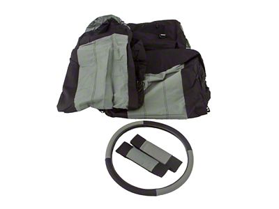 Rampage 1987-1995 Jeep Wrangler YJ Comfort Combo Seat Covers - Black/Grey - 5056521