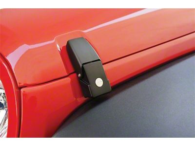 Rampage 2007-2018 Jeep Wrangler JK Hood Catch Locking - Black - 76336