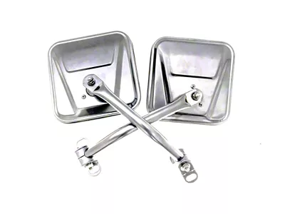 Rampage 1955-1983 Jeep CJ5 Side Mirrors - Stainless - 7417