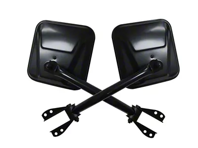 Rampage 1955-1983 Jeep CJ5 Side Mirrors - Black - 7617