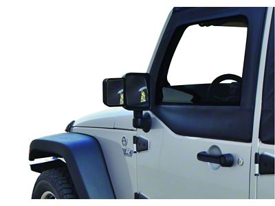 Rampage 2007-2018 Jeep Wrangler JK Mirror Extensions - Black - 8605